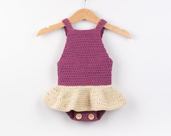 CROCHET PATTERN PDF - Crochet Baby Romper Little Ballerina - Baby Romper, Baby Overall, Baby Playsuit, Baby Dress, Baby Outfit