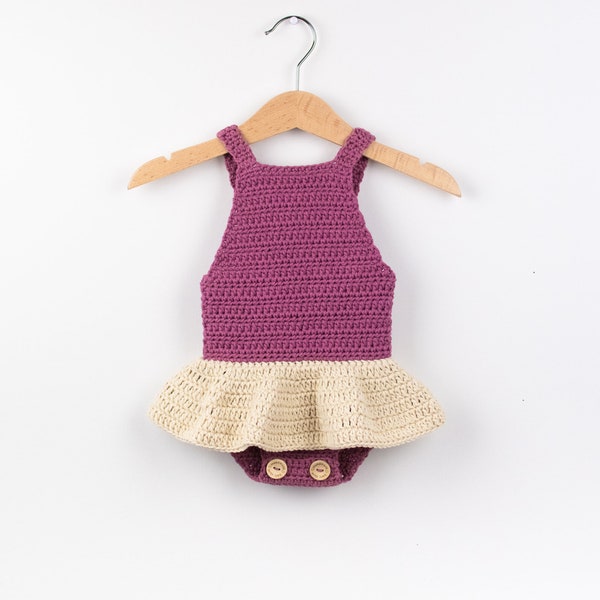 CROCHET PATTERN PDF - Crochet Baby Romper Little Ballerina - Baby Romper, Baby Overall, Baby Playsuit, Baby Dress, Baby Outfit