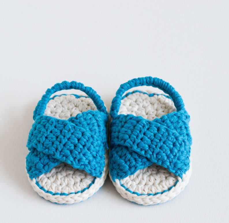 CROCHET PATTERN Crochet Baby Booties Day At The Beach Baby Shoes PDF image 2
