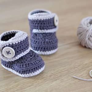 CROCHET PATTERN - Crochet Baby Booties Warm Toes - Baby Shoes - PDF