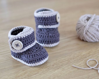 CROCHET PATTERN - Crochet Baby Booties Warm Toes - Baby Shoes - PDF