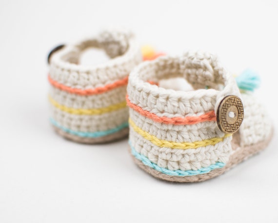 CROCHET PATTERN Crochet Baby Booties Sandals Boho Girl Baby