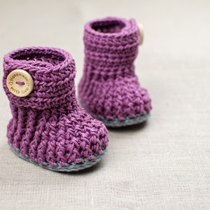 CROCHET PATTERN Crochet Baby Booties Violet Drops Baby Shoes PDF image 1