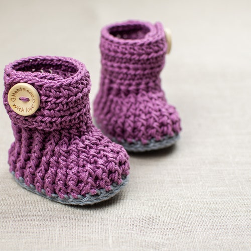 CROCHET PATTERN Crochet Baby Booties Violet Drops Baby - Etsy