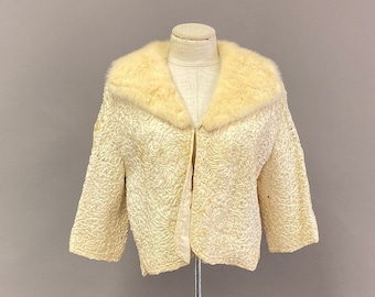 1940's/1950's Cropped Jacket with Mink Collar