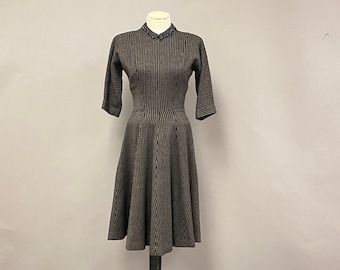 Vintage 1970’s Wool Dress with Beaded Collar