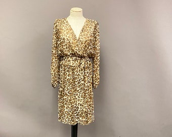 Vintage 1990's Chetta B Semi-Sheer Leopard Print Dress