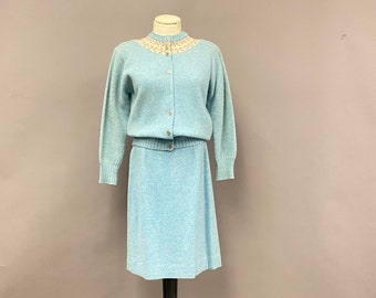 Vintage 1960’s/1970’s Penney’s 2-piece Wool Cardigan and Matching Skirt