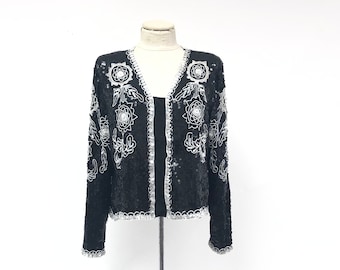 Vintage 1980's Silk Sequin Jacket