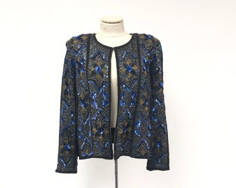 Vintage 1980's Sequin Silk Jacket