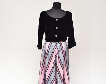 Vintage 1960's Maxan Velvet Bodice Maxi Dress