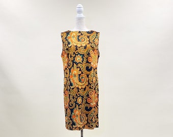 Vintage 1970's Paisley Print Shift Dress