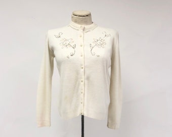 Vintage 1950's Embellished Cardigan