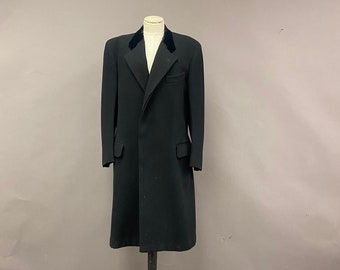 Vintage 1950’s/1960’s Black Wool Coat with Velvet Collar