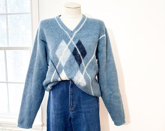 Vintage 1970's Jantzen Argyle Mohair Sweater
