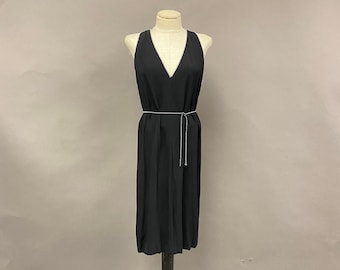 Vintage 1980's Rhinestone Trim Shift Dress with Belt