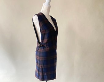 Vintage 1960's Bobbie Brooks School Uniform - Plaid Wool Vest and Skirt Set