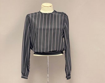 Vintage 1980's Jonathan Martin Cropped Striped Blouse