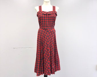Vintage 1940's Tartan Plaid Dress