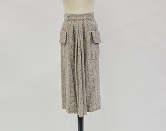 Vintage 1950's/1960's Gray Wool Midi Skirt