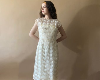 Vintage 1950's/1960's Parnet by Paul Parnes White Lace Dress