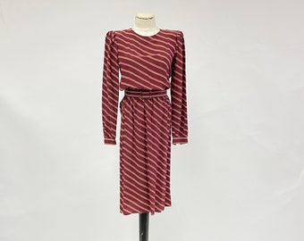 Vintage 1960's Maggy London Striped Silk Dress