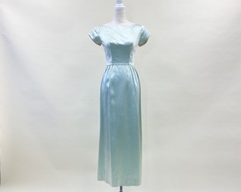 Vintage 1950's Teal Formal Dress