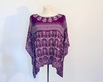 Vintage 1980's Violet Sequined Poncho Top