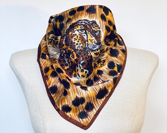 Vintage Leopard Print Scarf