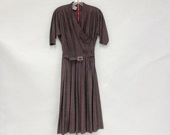 Vintage 1940's/1950's McKettrick Striped Evening/Formal Dress