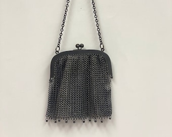 Vintage Silver Mesh Wristlet/Evening Bag