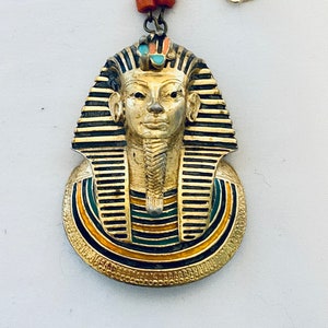 Vintage EISENBERG King Tut Pendant Necklace image 1