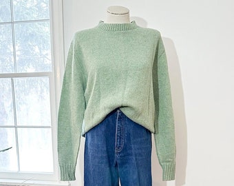 Vintage 1960's Seafoam Green Wool Sweater