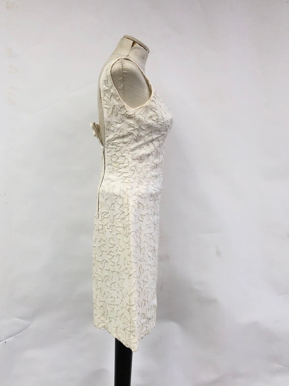 Vintage 1960's Lisa Howard Ivory Beaded Dress - image 5