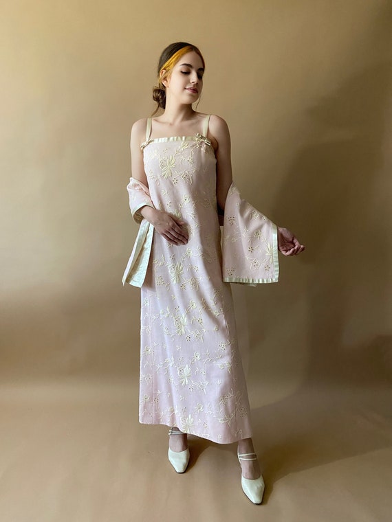 Vintage 1950's/1960's Flah & Co. Pink Eyelet Dres… - image 1