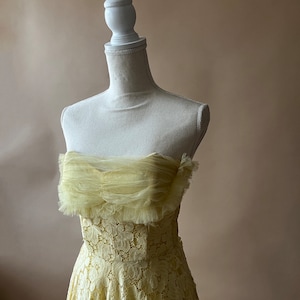 Vintage 1950's/1960's Yellow Lace Dress image 7