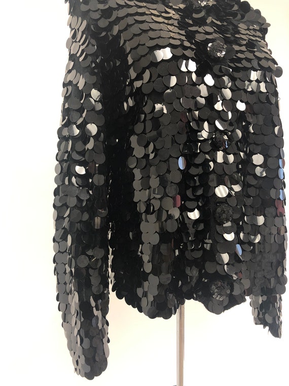 Vintage 1980's Sequin Wool Cardigan - image 4