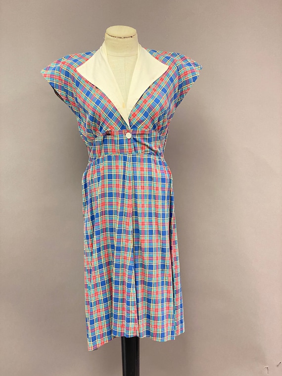 Vintage 1950's/1960's Nan Carson Plaid Dress with… - image 2