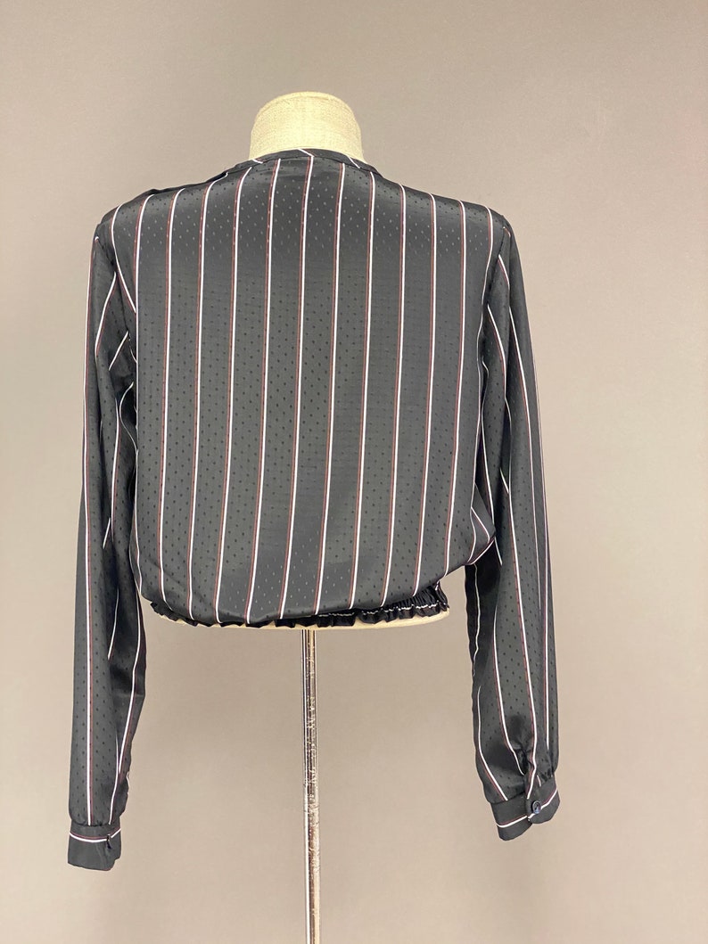 Vintage 1980's Jonathan Martin Cropped Striped Blouse image 7