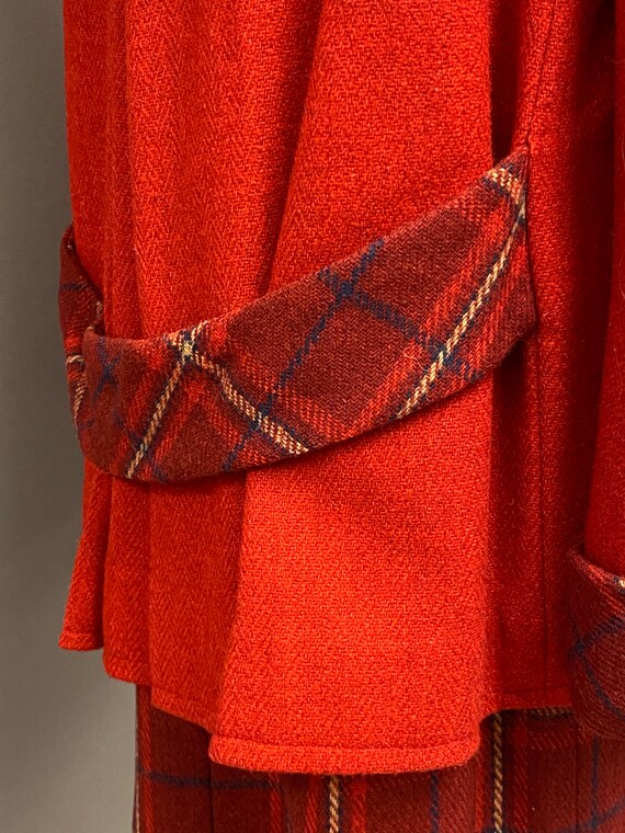 Vintage 1940’s Red Plaid Wool Jacket and Skirt Set - image 8