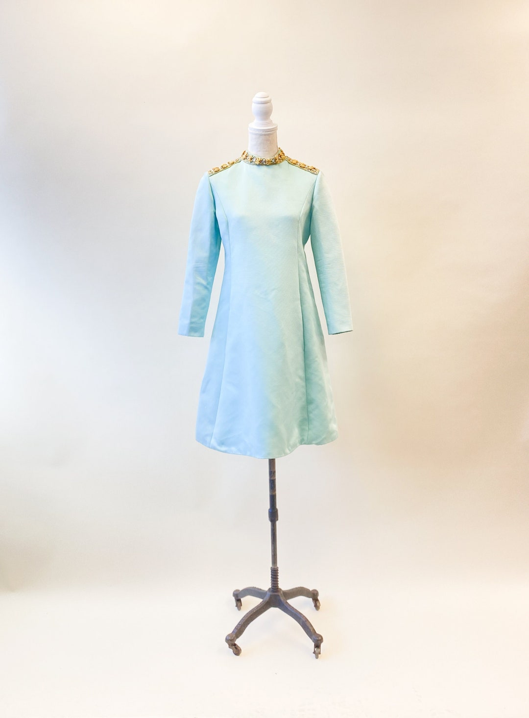 Stand Collar A-Line Dress, Vintage Meadow