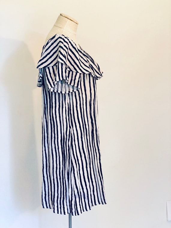 Vintage 1990's Striped Off-Shoulder Summer Dress - image 5