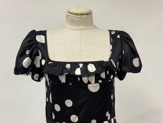 Vintage 1990's Silk Polka Dot Dress - image 3