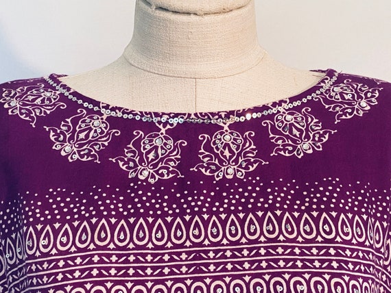 Vintage 1980's Violet Sequined Poncho Top - image 3