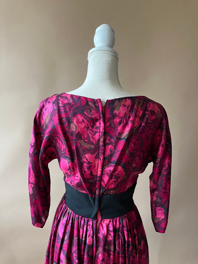 Vintage 1950's/1960's Pink Rose Floral Dress image 6