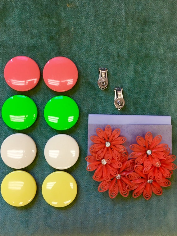 Vintage 1960's Clip On Earrings Set