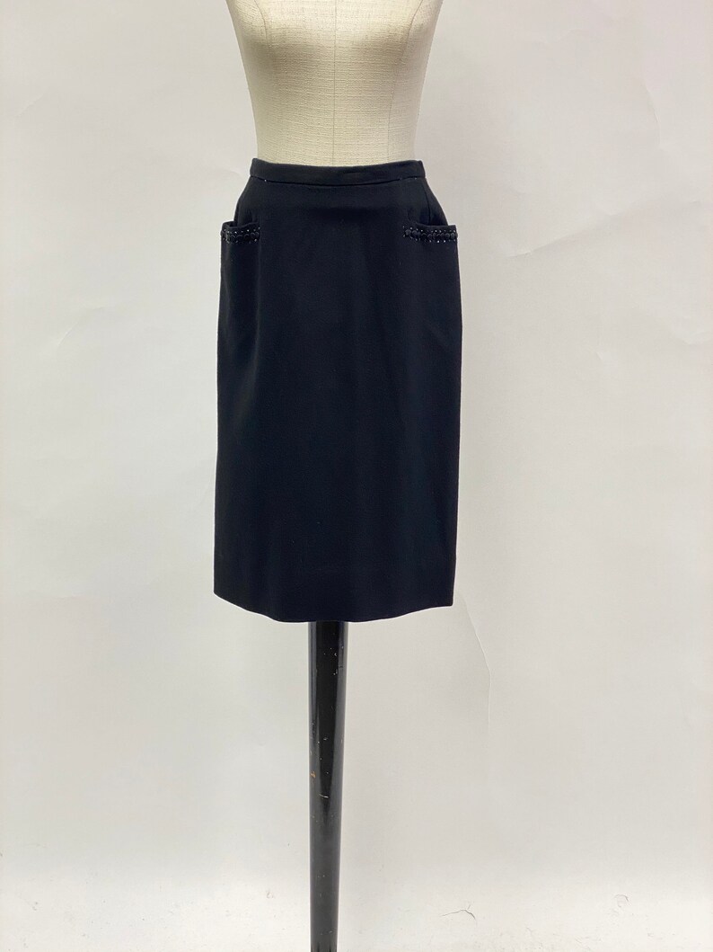 Vintage Black Wool Skirt