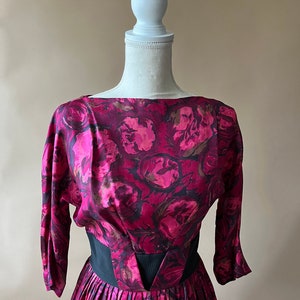 Vintage 1950's/1960's Pink Rose Floral Dress image 4