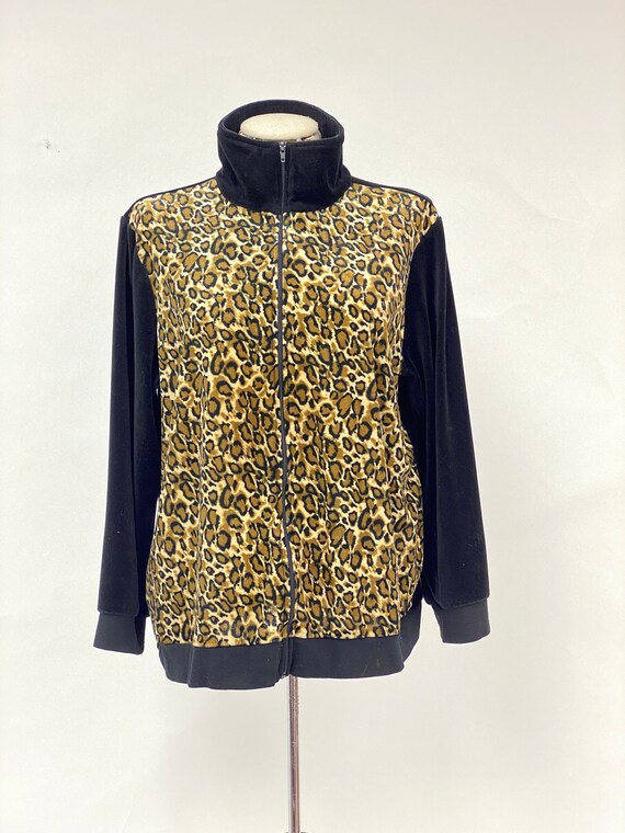 Vintage 1980's Anthony Richards Velour Cheetah Pr… - image 2