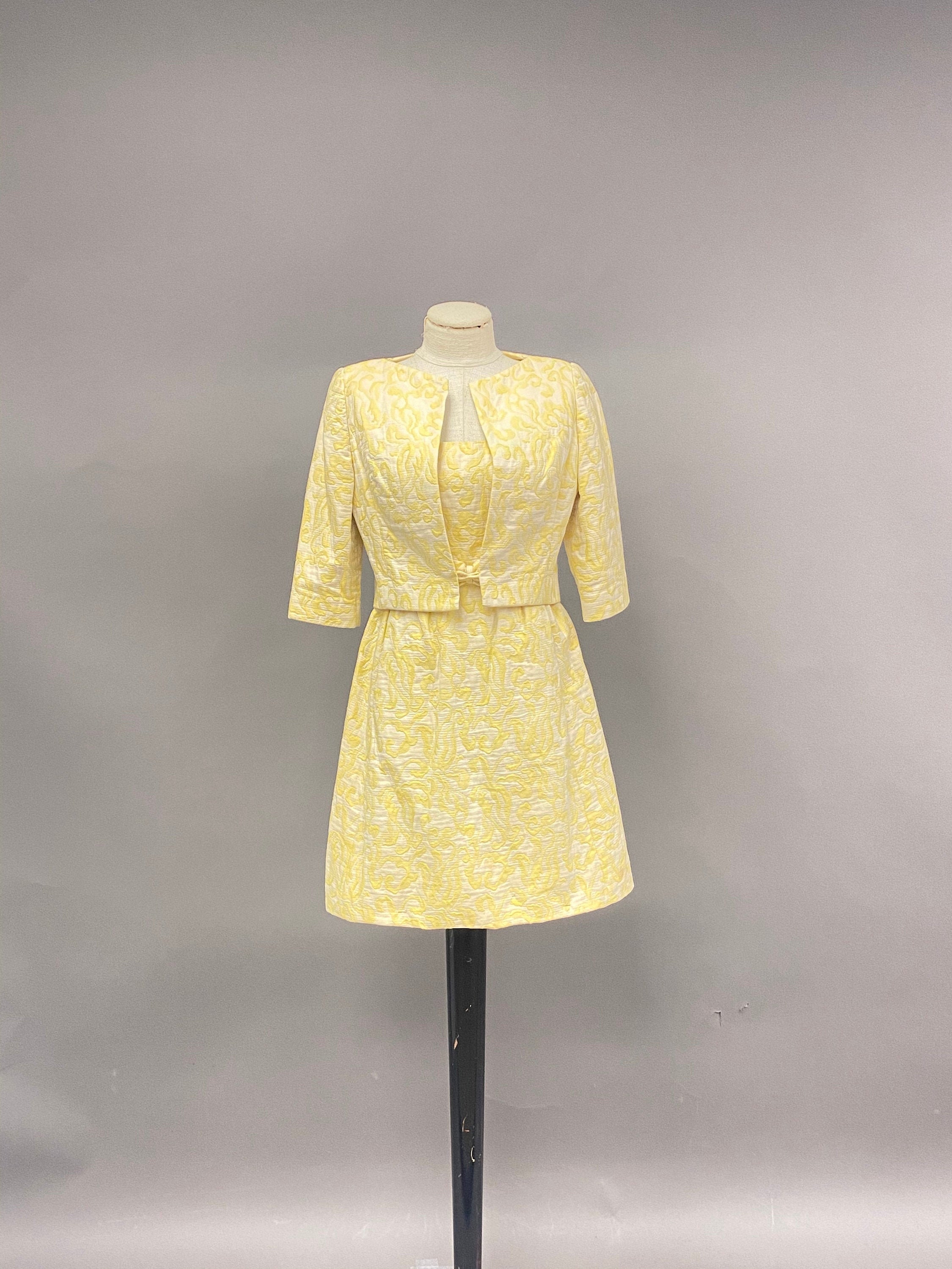 Vibrant Vintage 1930s / 1940s Yellow Lace Evening Dress With Jacket - Etsy